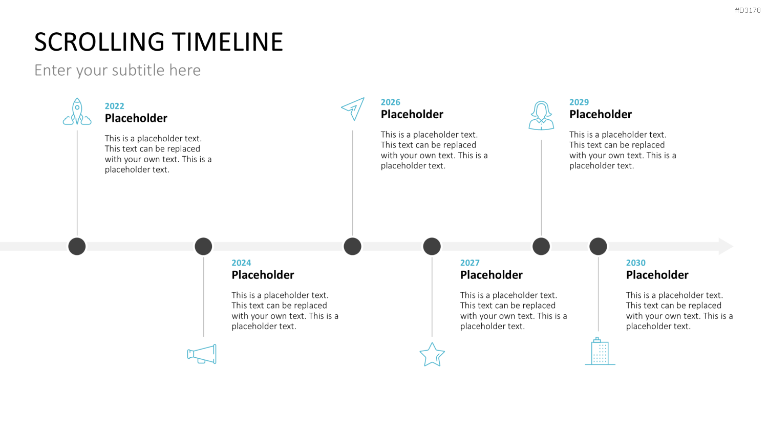 Scrolling Timeline PowerPoint-Vorlage