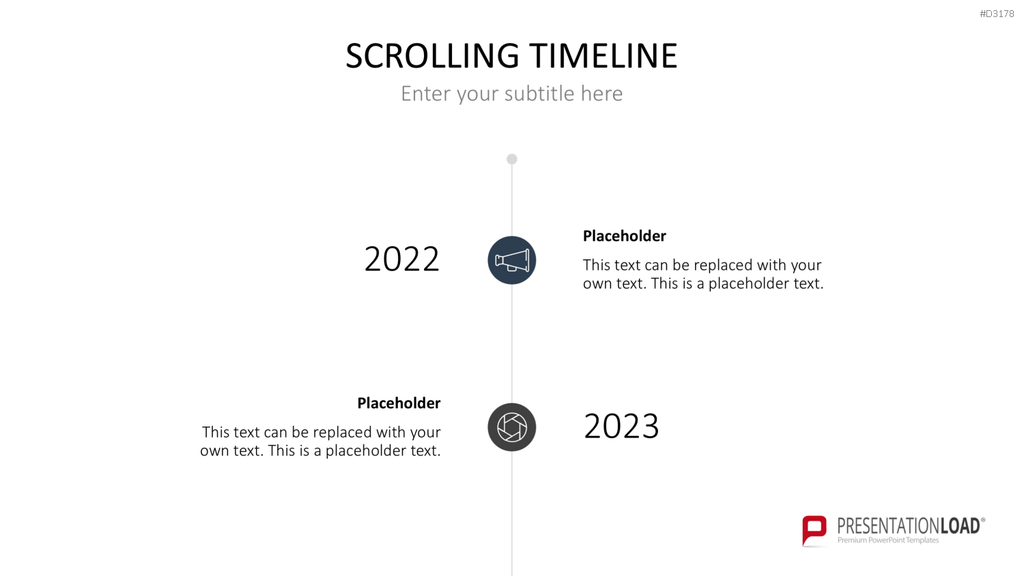 Scrolling Timeline PowerPoint-Vorlage