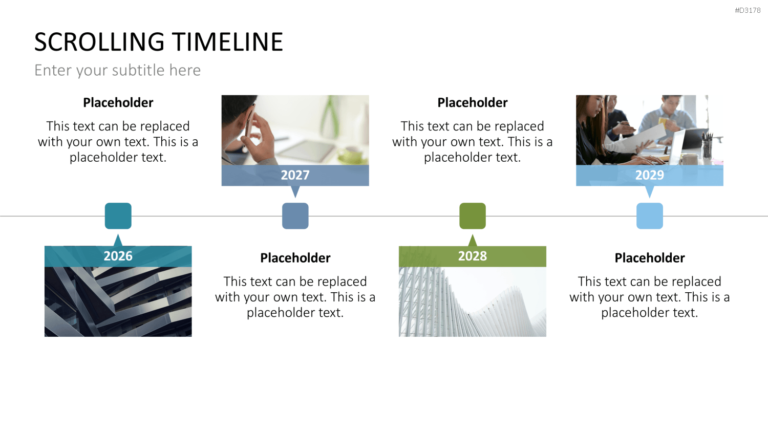 Scrolling Timeline PowerPoint-Vorlage