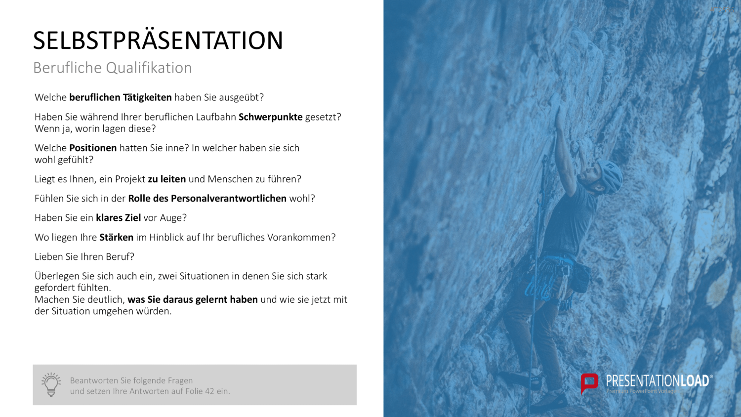 Selbstpräsentation - Bergsteiger PowerPoint-Vorlage