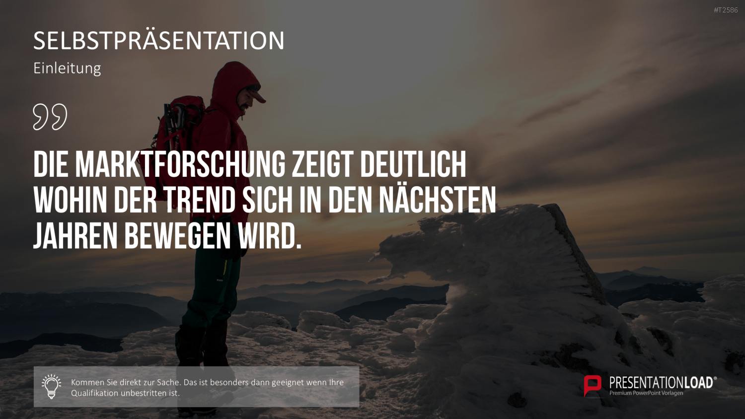 Selbstpräsentation - Bergsteiger PowerPoint-Vorlage