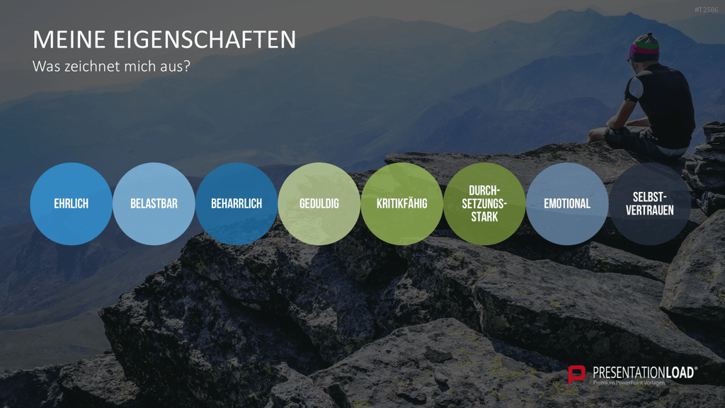 Selbstpräsentation - Bergsteiger PowerPoint-Vorlage