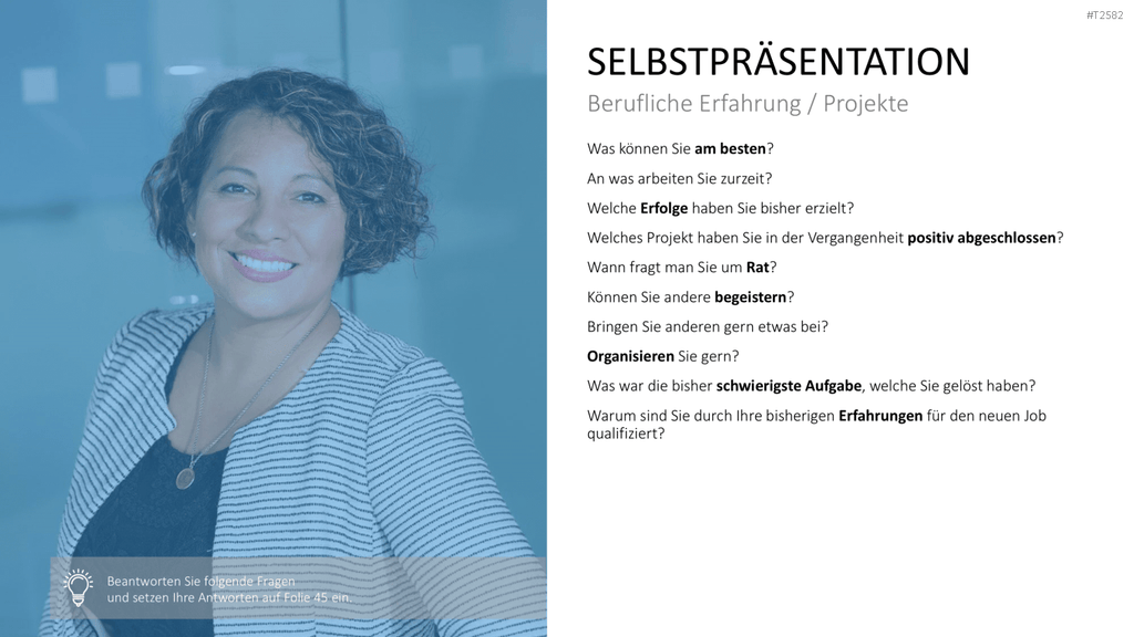 Selbstpräsentation - Geschäftsfrau PowerPoint-Vorlage