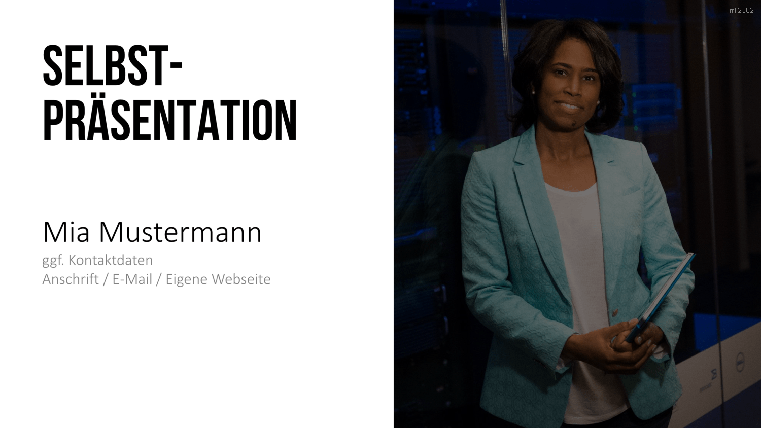 Selbstpräsentation - Geschäftsfrau PowerPoint-Vorlage