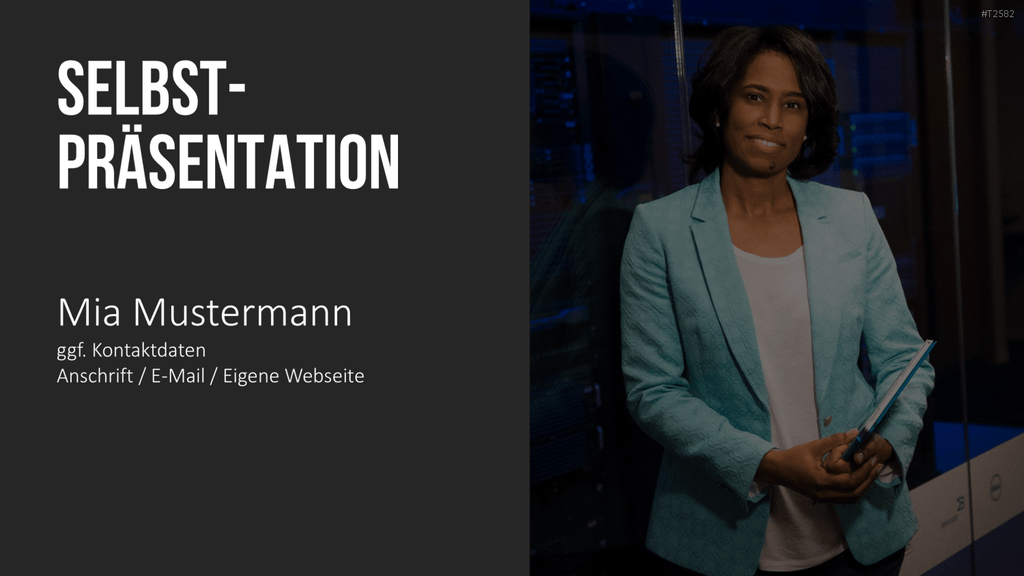 Selbstpräsentation - Geschäftsfrau PowerPoint-Vorlage