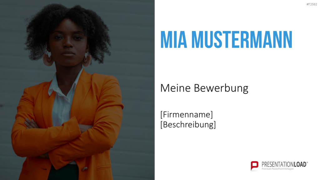 Selbstpräsentation - Geschäftsfrau PowerPoint-Vorlage
