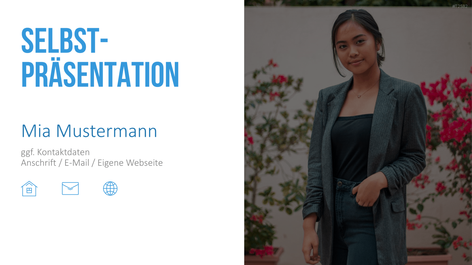 Selbstpräsentation - Geschäftsfrau PowerPoint-Vorlage