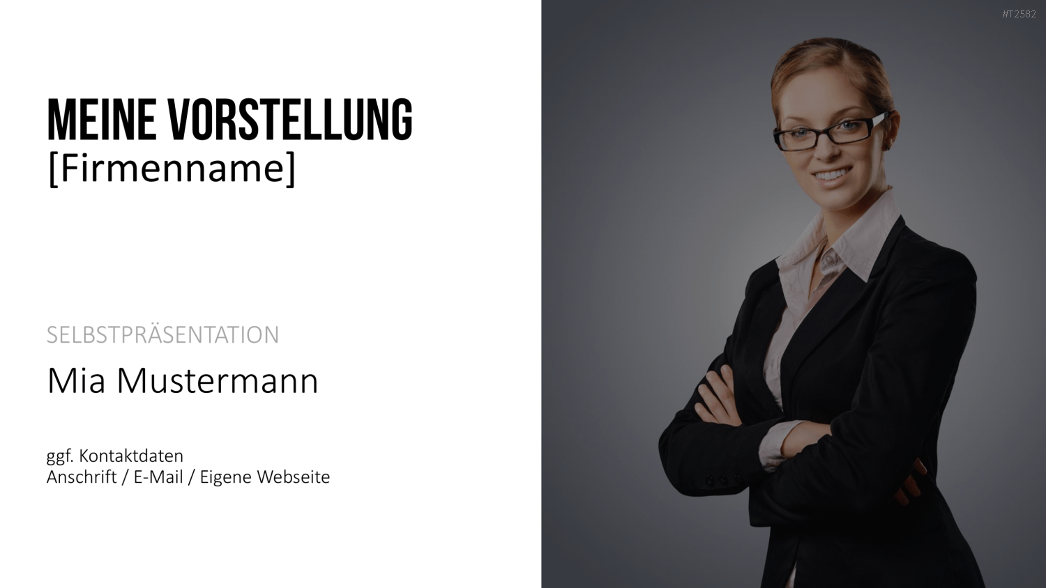 Selbstpräsentation - Geschäftsfrau PowerPoint-Vorlage