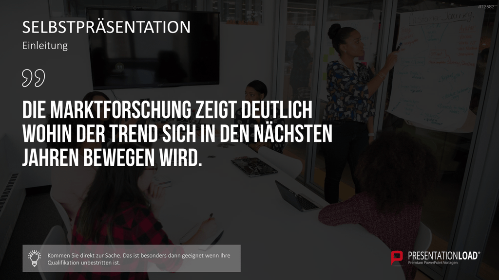 Selbstpräsentation - Geschäftsfrau PowerPoint-Vorlage