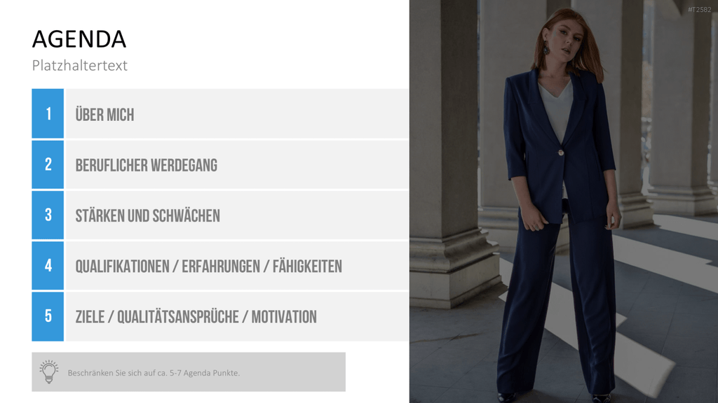 Selbstpräsentation - Geschäftsfrau PowerPoint-Vorlage