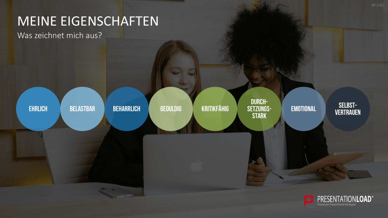 Selbstpräsentation - Geschäftsfrau PowerPoint-Vorlage