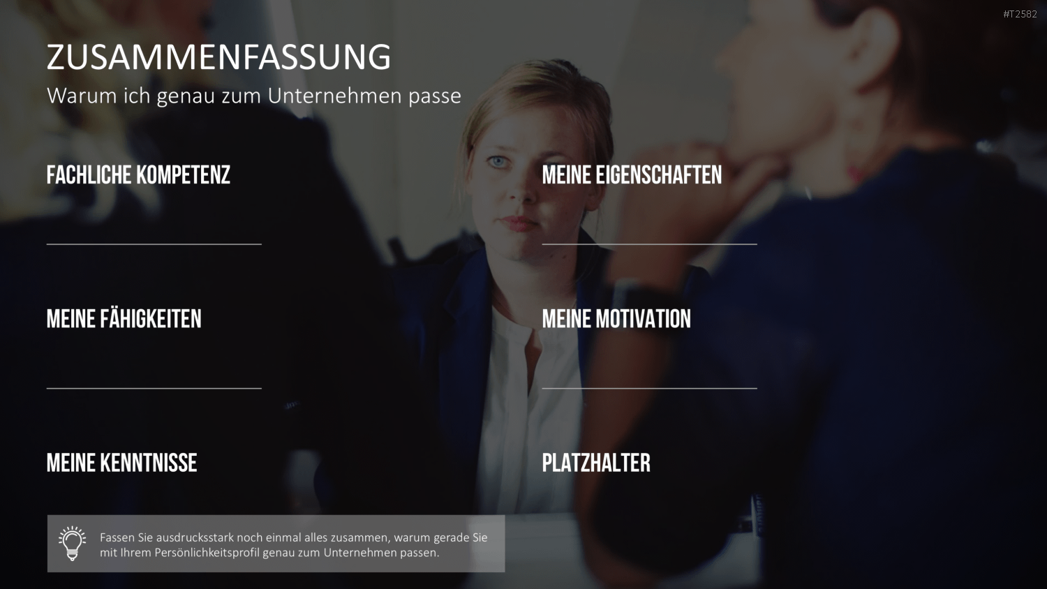 Selbstpräsentation - Geschäftsfrau PowerPoint-Vorlage