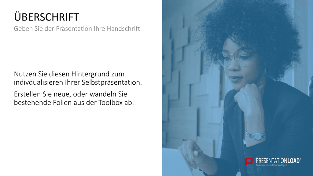 Selbstpräsentation - Geschäftsfrau PowerPoint-Vorlage