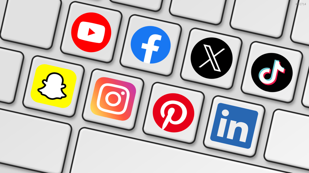 Social-Media-Icons – Tastatur PowerPoint-Vorlage