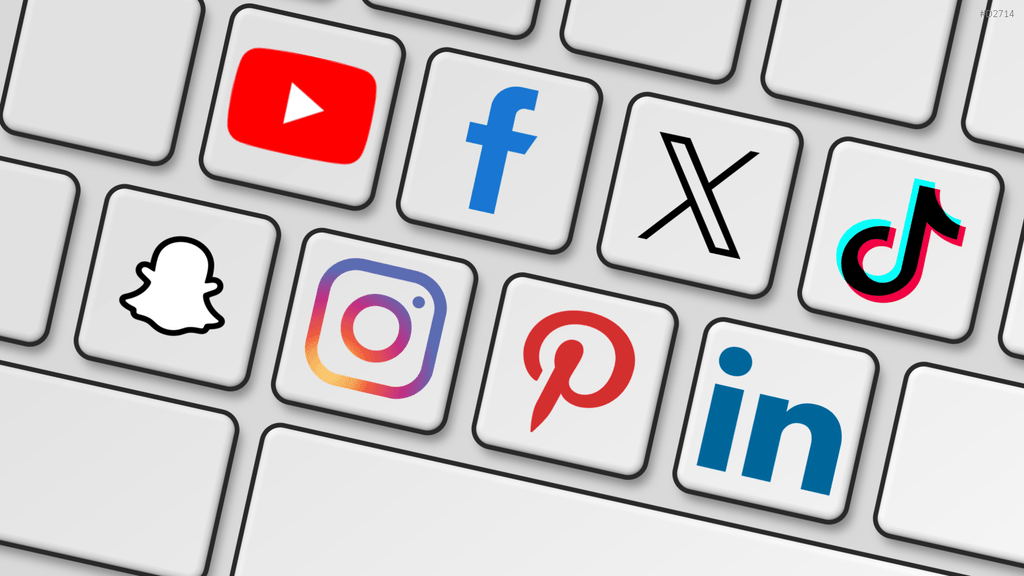 Social-Media-Icons – Tastatur PowerPoint-Vorlage
