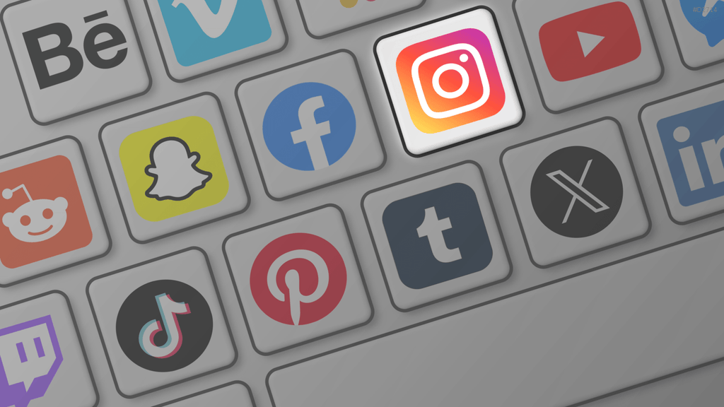 Social-Media-Icons – Tastatur PowerPoint-Vorlage