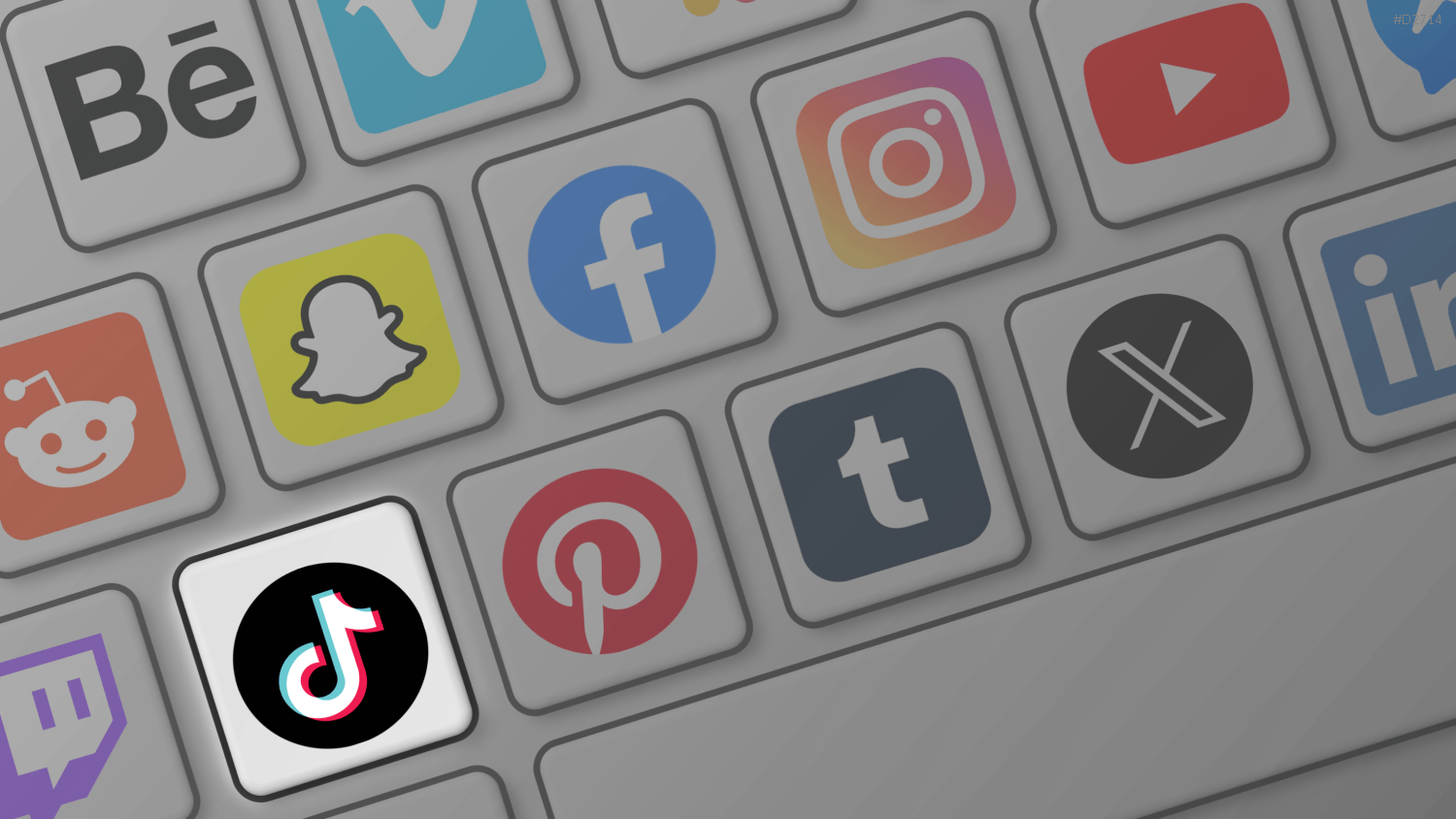 Social-Media-Icons – Tastatur PowerPoint-Vorlage