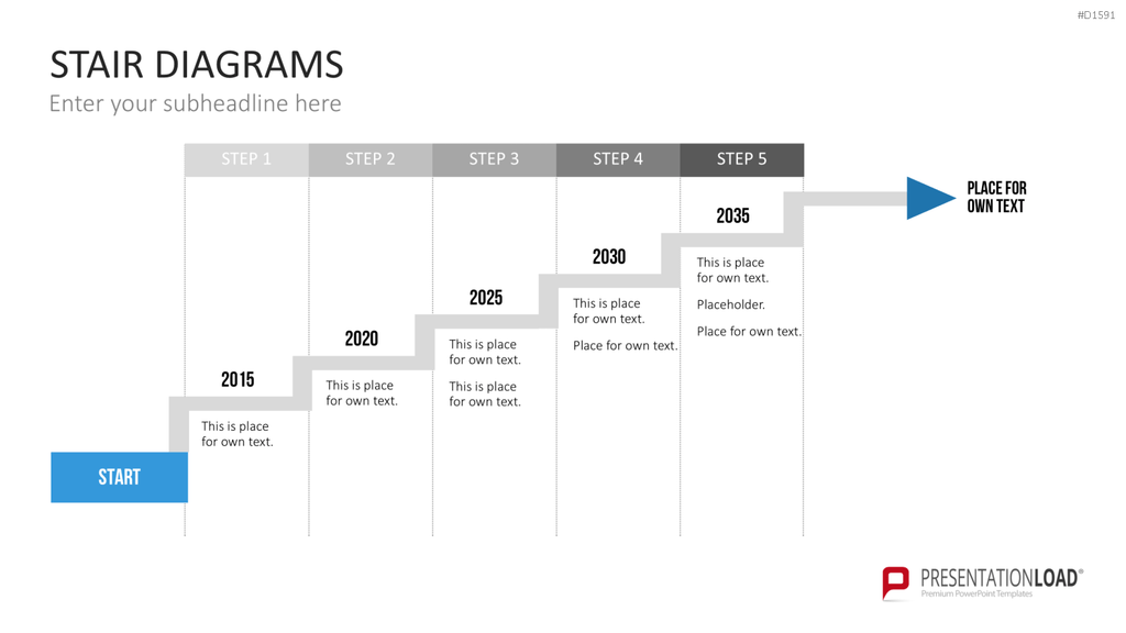 Stufen-Diagramme PowerPoint-Vorlage
