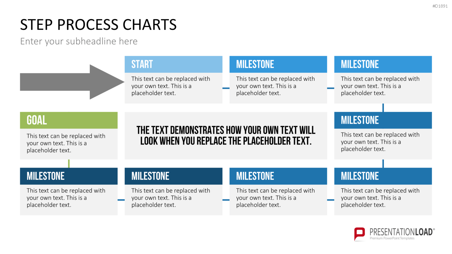Prozess-Schritte – Text-Boxen PowerPoint-Vorlage