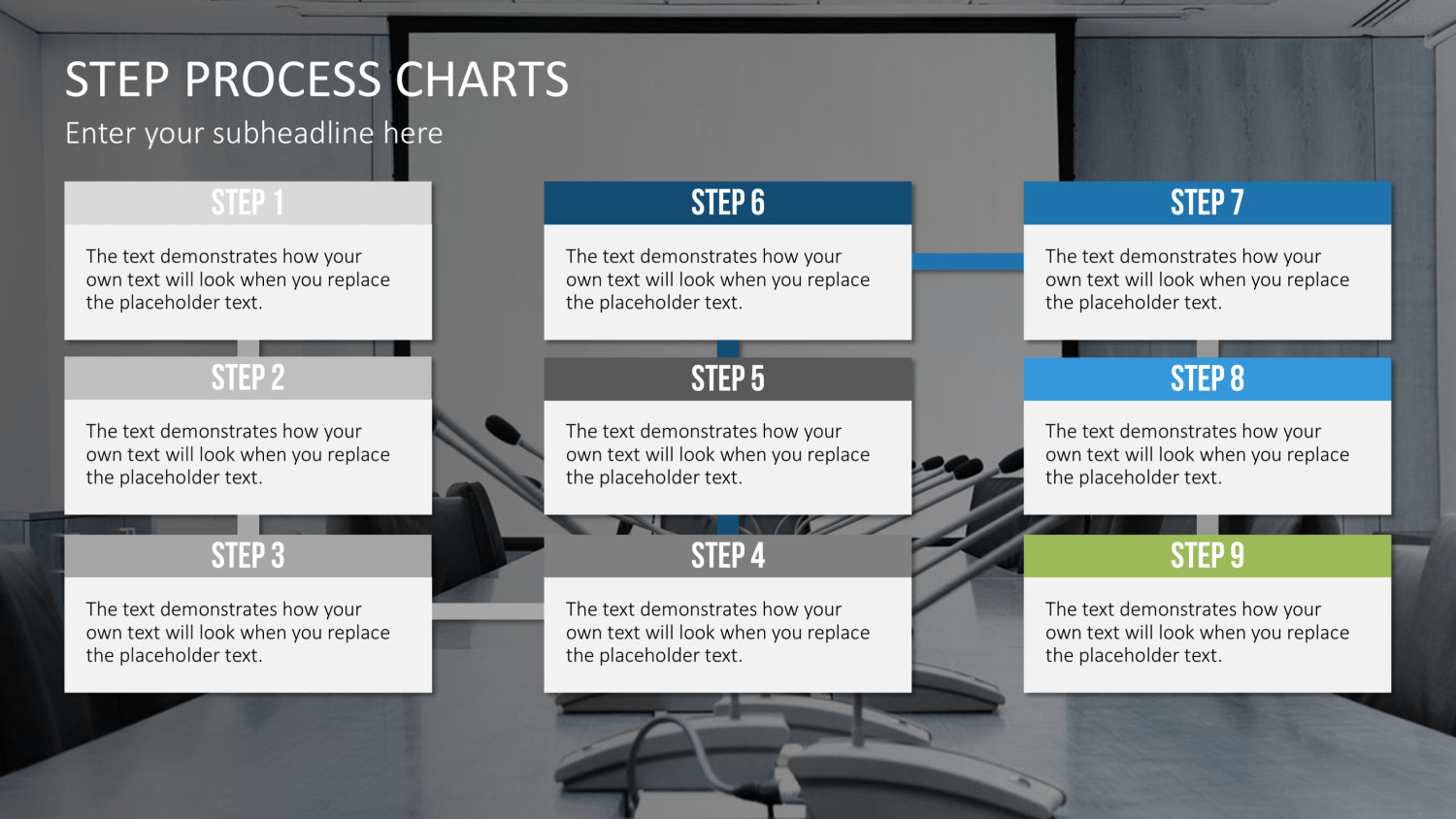 Prozess-Schritte – Text-Boxen PowerPoint-Vorlage