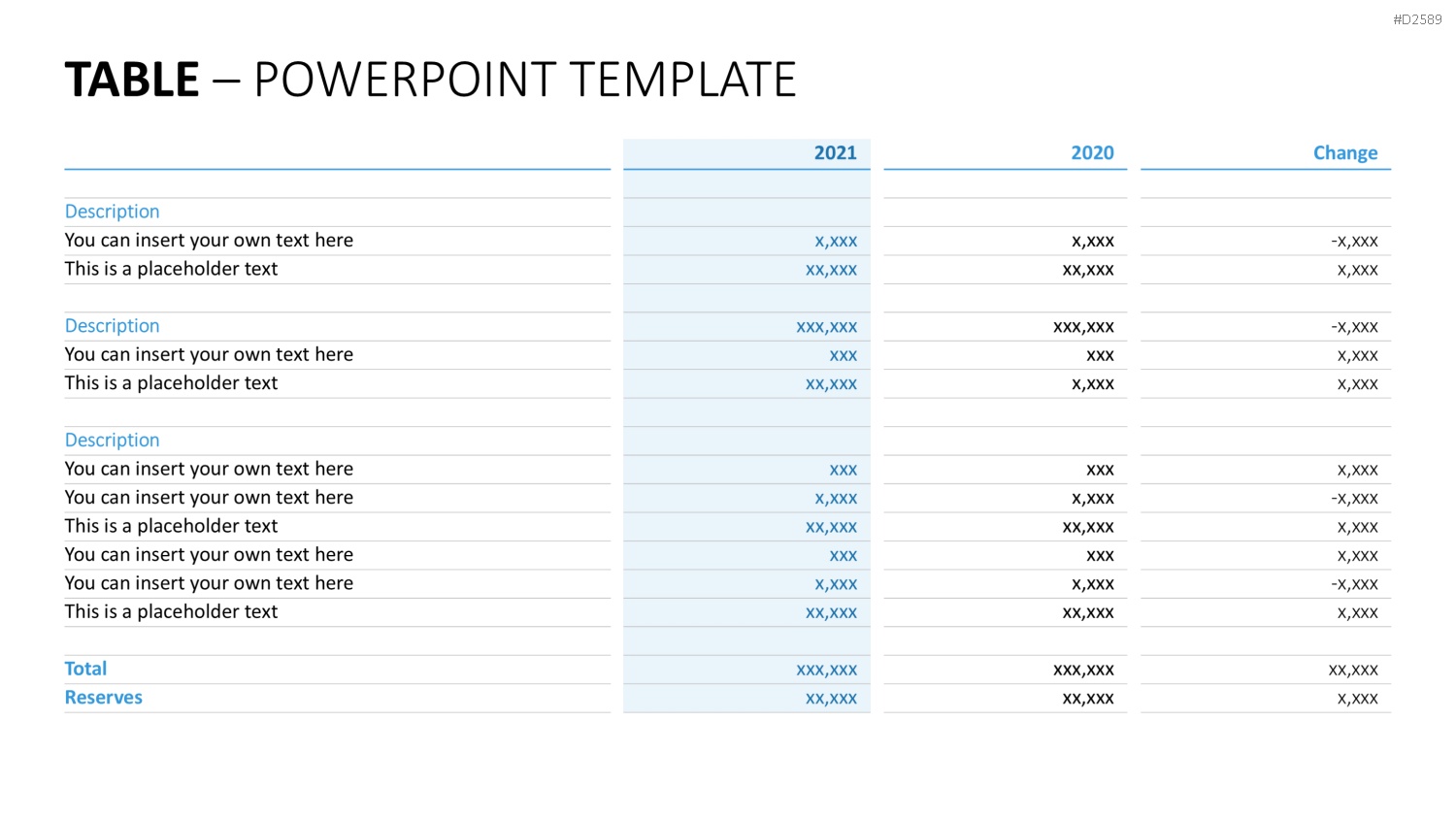 Tabellen PowerPoint-Vorlage