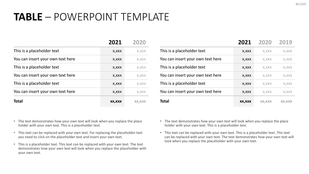 Tabellen PowerPoint-Vorlage