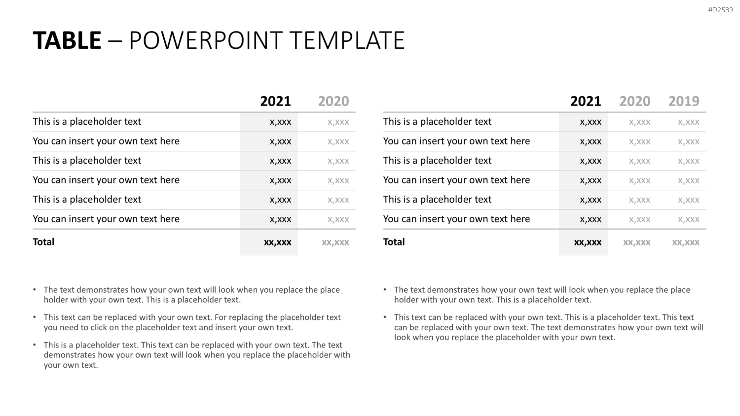 Tabellen PowerPoint-Vorlage