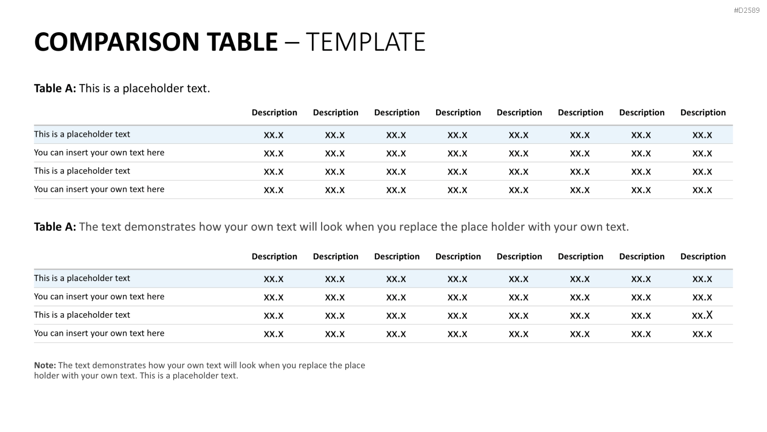Tabellen PowerPoint-Vorlage