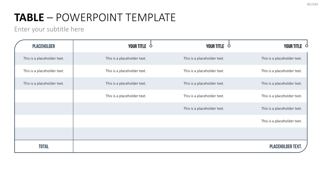 Tabellen PowerPoint-Vorlage