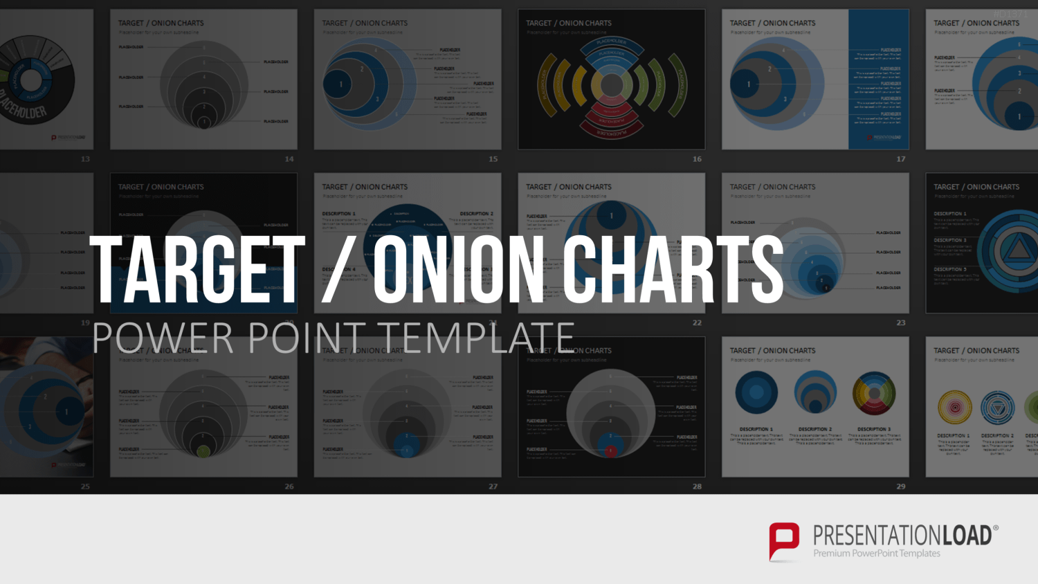Zielscheiben-Charts PowerPoint-Vorlage
