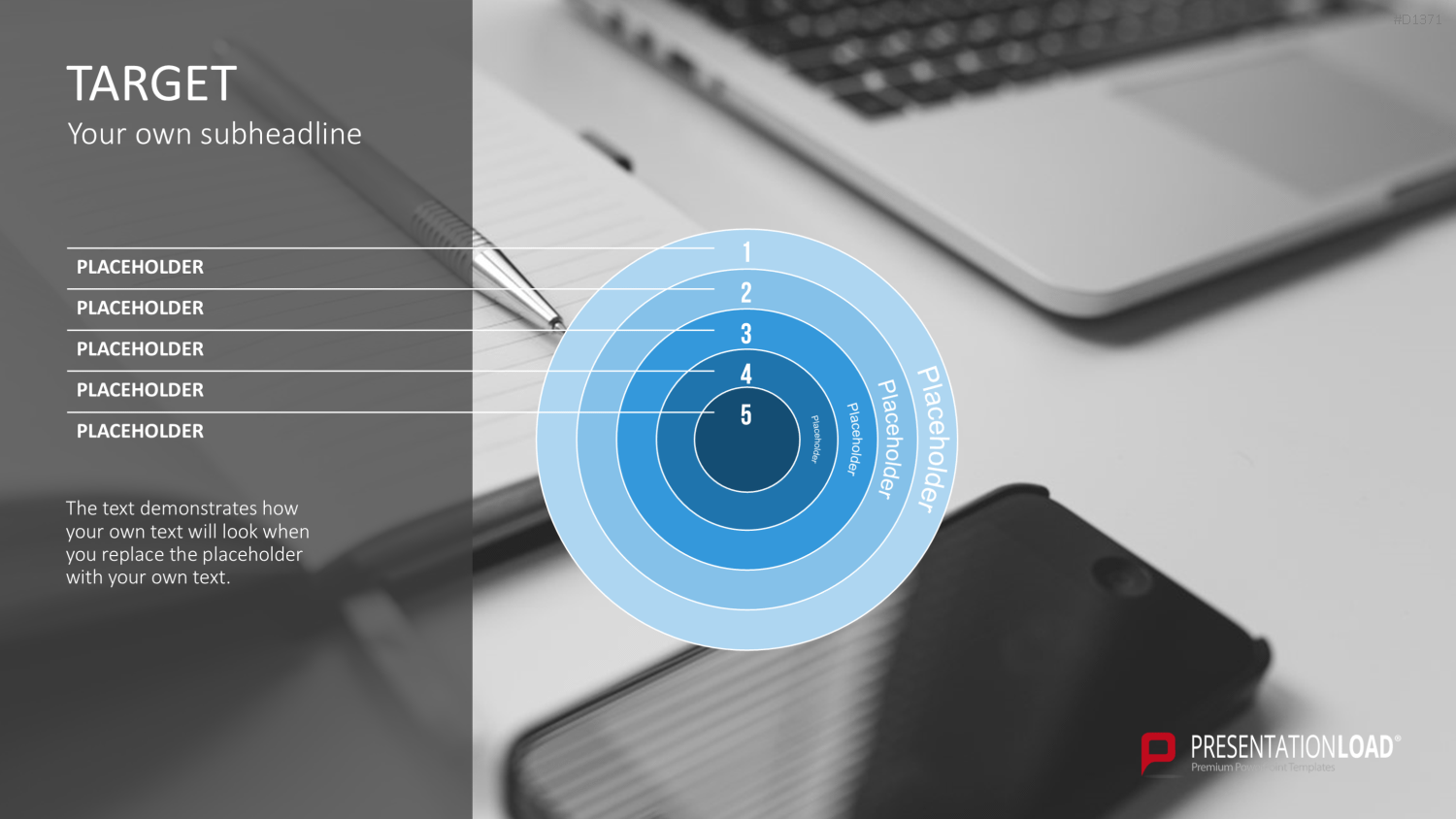 Zielscheiben-Charts PowerPoint-Vorlage