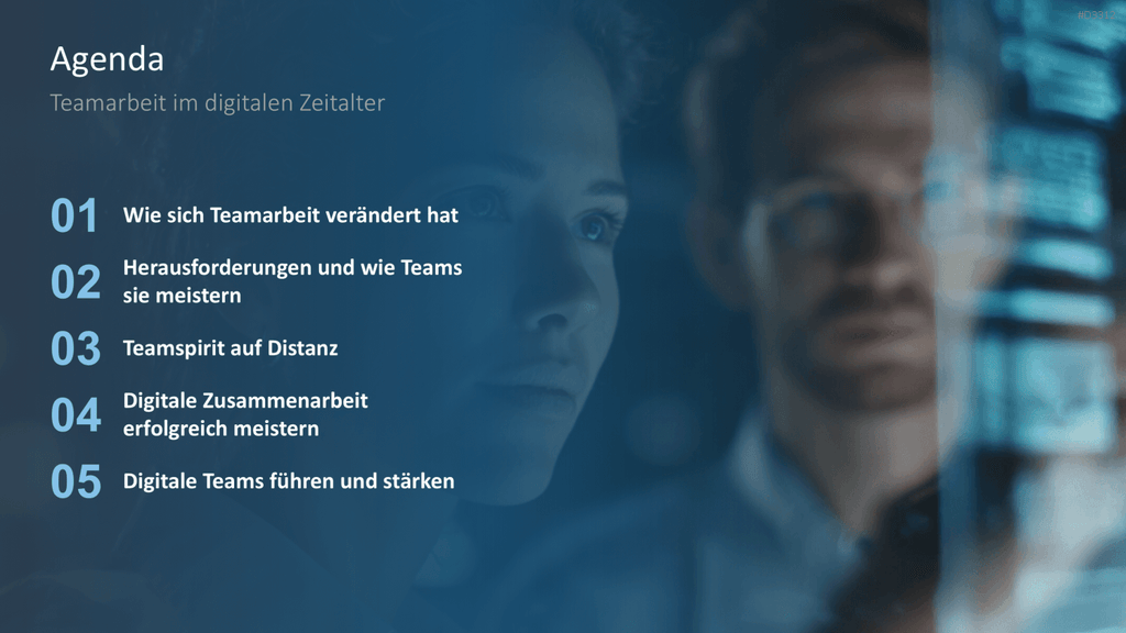 Business-Präsentation Agenda digitale Teamarbeit