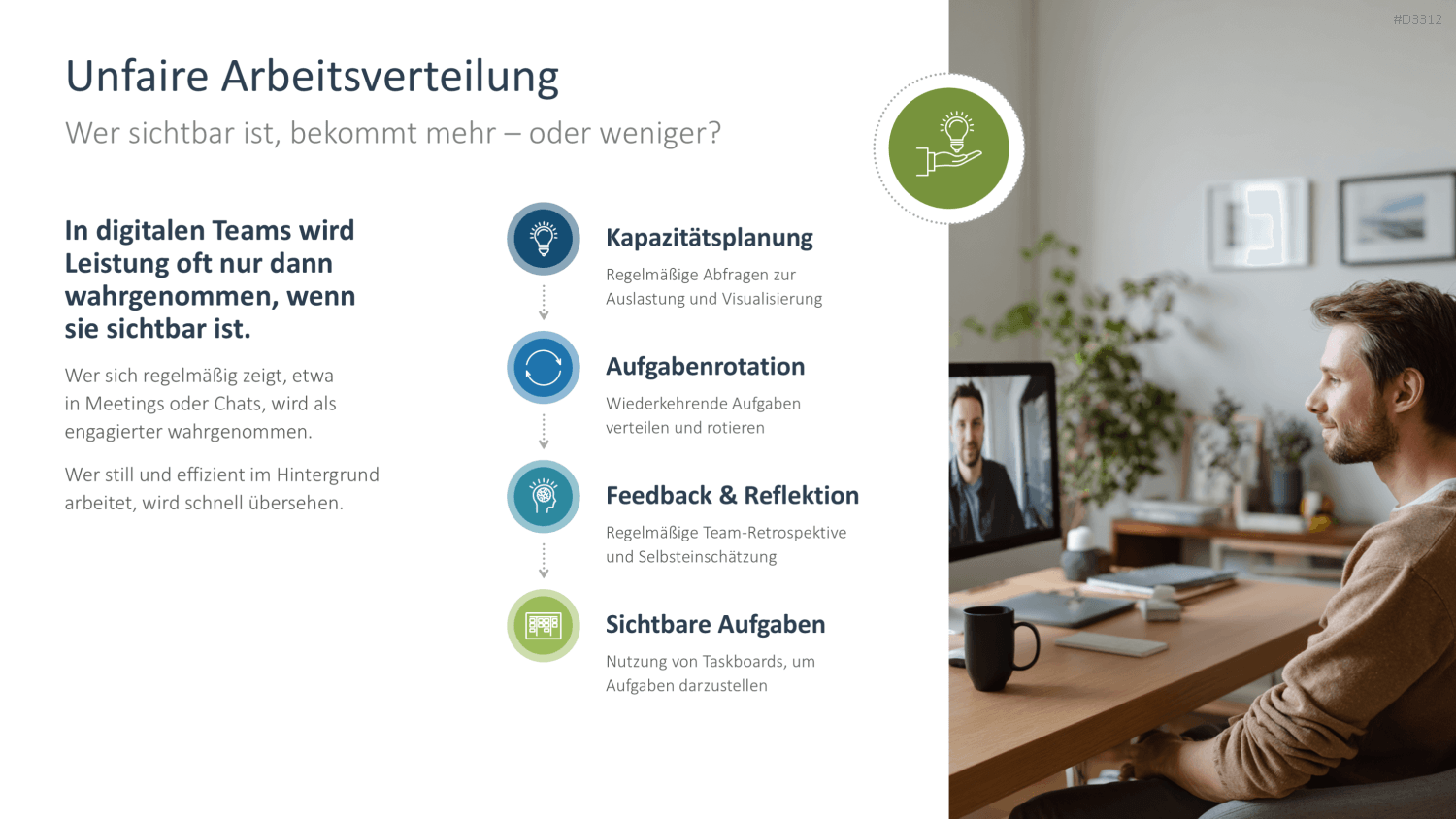Mann arbeitet an Business-Präsentation