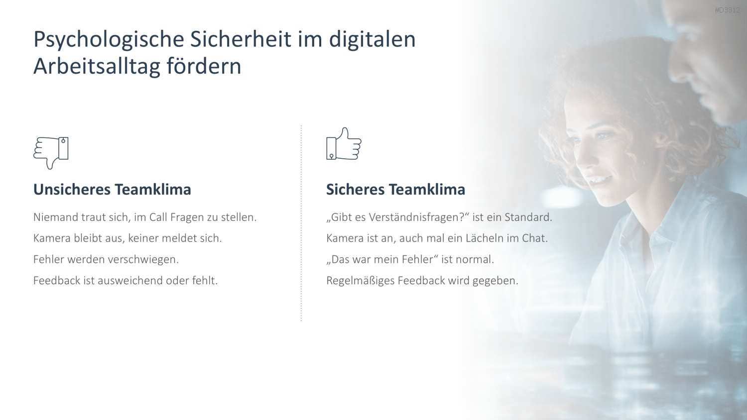 Zwei Teamklima-Vergleiche in Präsentation