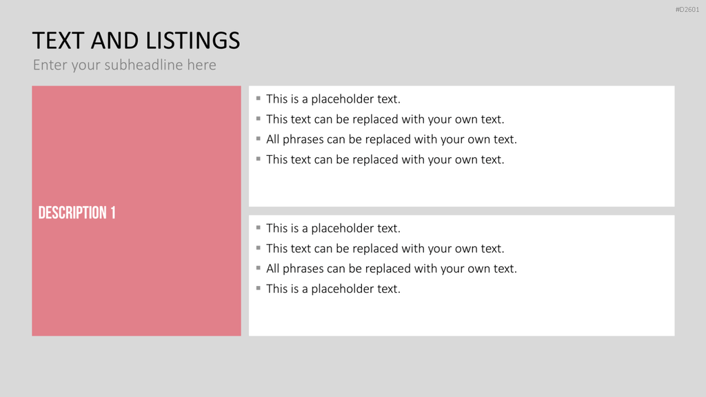Texte und Aufzählungen PowerPoint-Vorlage