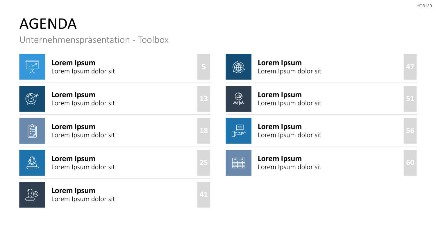 Unternehmenspräsentation-Toolbox PowerPoint-Vorlage