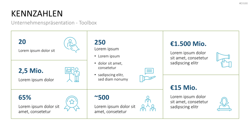 Unternehmenspräsentation-Toolbox PowerPoint-Vorlage