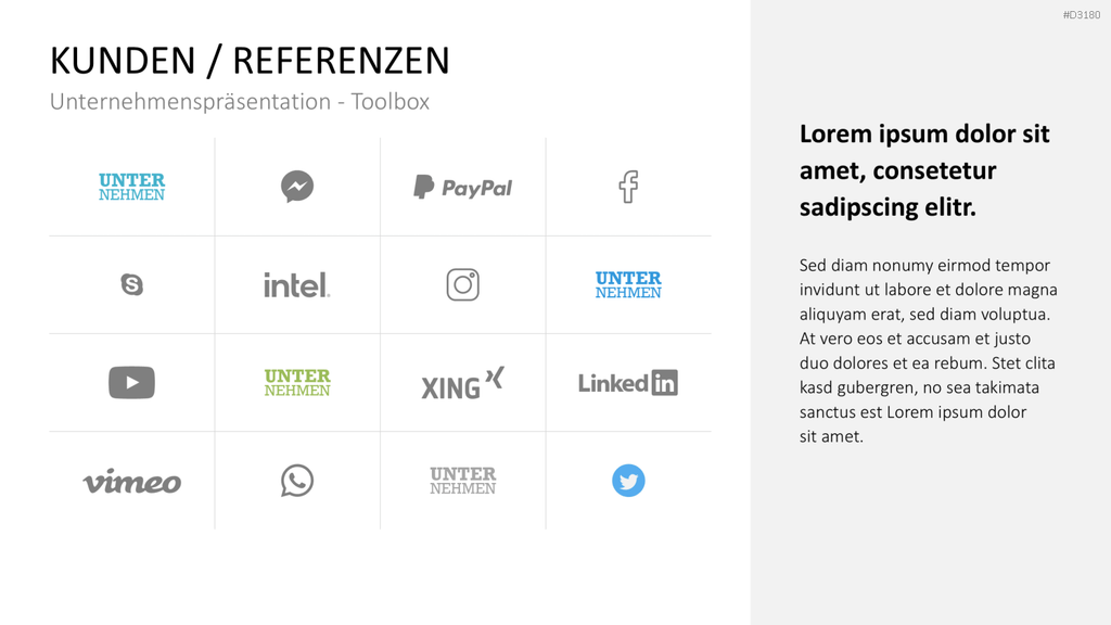 Unternehmenspräsentation-Toolbox PowerPoint-Vorlage