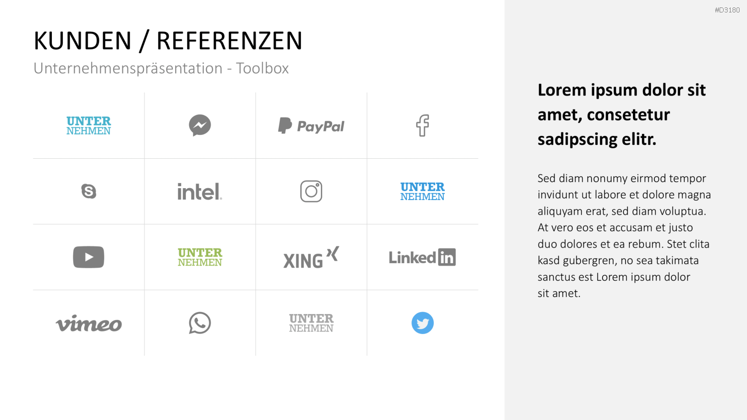 Unternehmenspräsentation-Toolbox PowerPoint-Vorlage