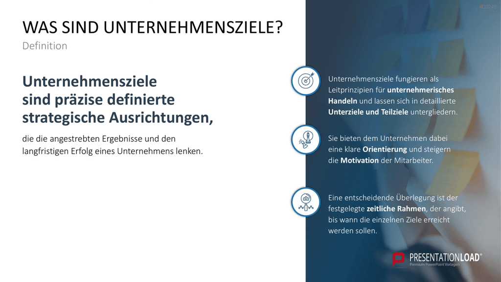 Unternehmensziele PowerPoint-Vorlage