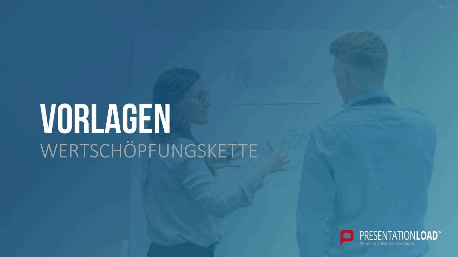 Zwei Personen präsentieren Wertschöpfungskette