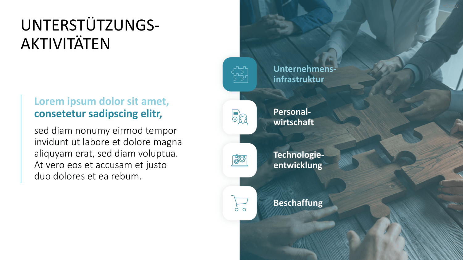 Business-Team setzt Puzzle zusammen