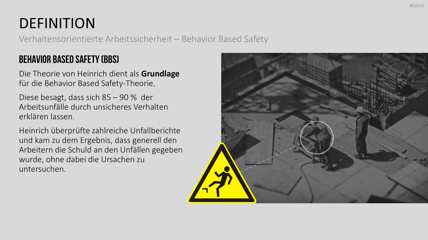 Verhaltensorientierte Arbeitssicherheit PowerPoint-Vorlage