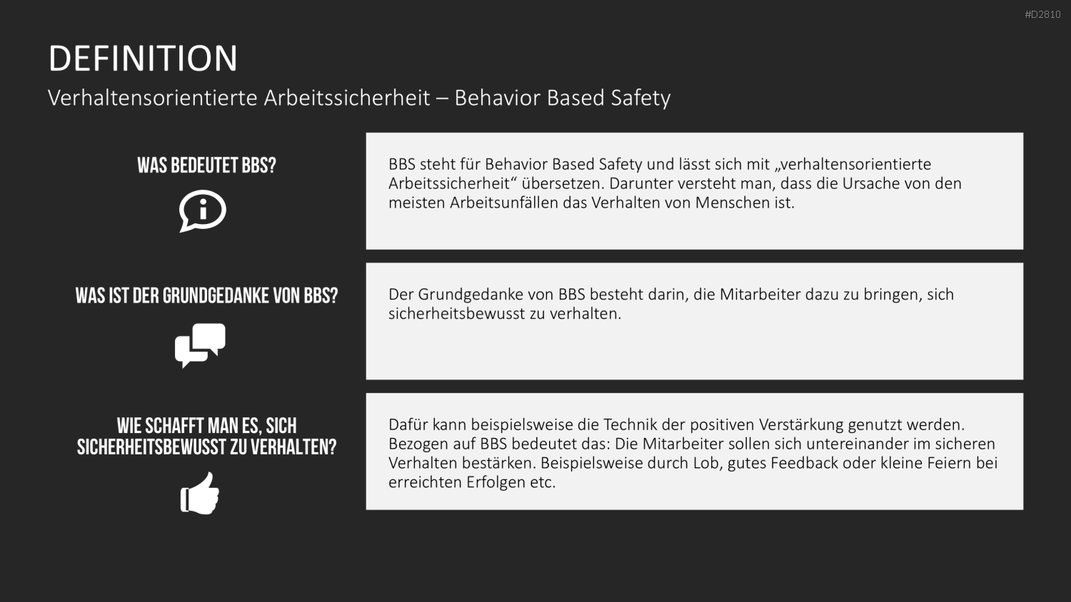 Verhaltensorientierte Arbeitssicherheit PowerPoint-Vorlage