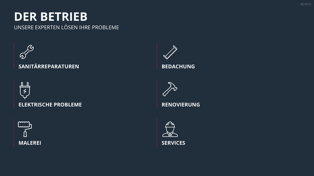 Vertriebspräsentation Handwerk PowerPoint-Vorlage