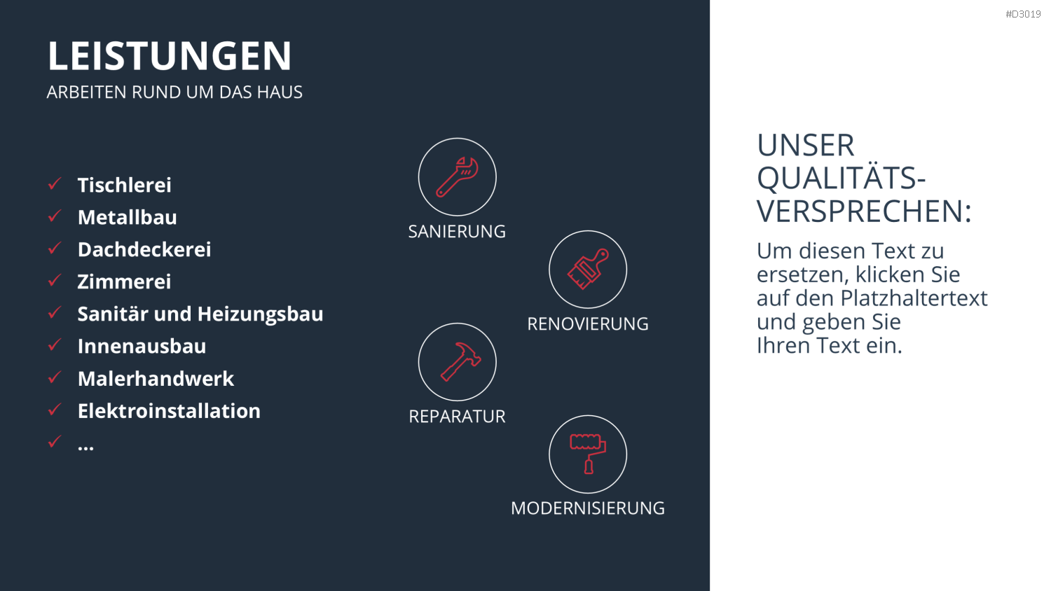 Vertriebspräsentation Handwerk PowerPoint-Vorlage