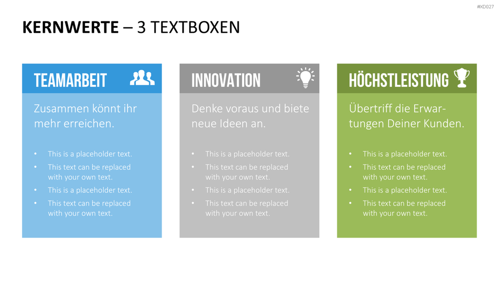 Vision, Mission, Werte-Bundle PowerPoint-Vorlage