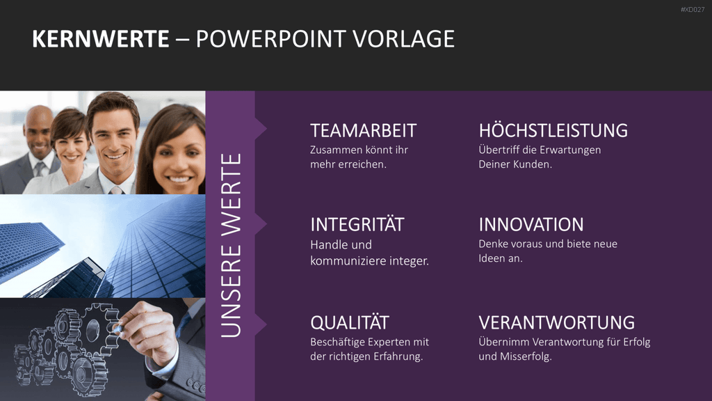 Vision, Mission, Werte-Bundle PowerPoint-Vorlage