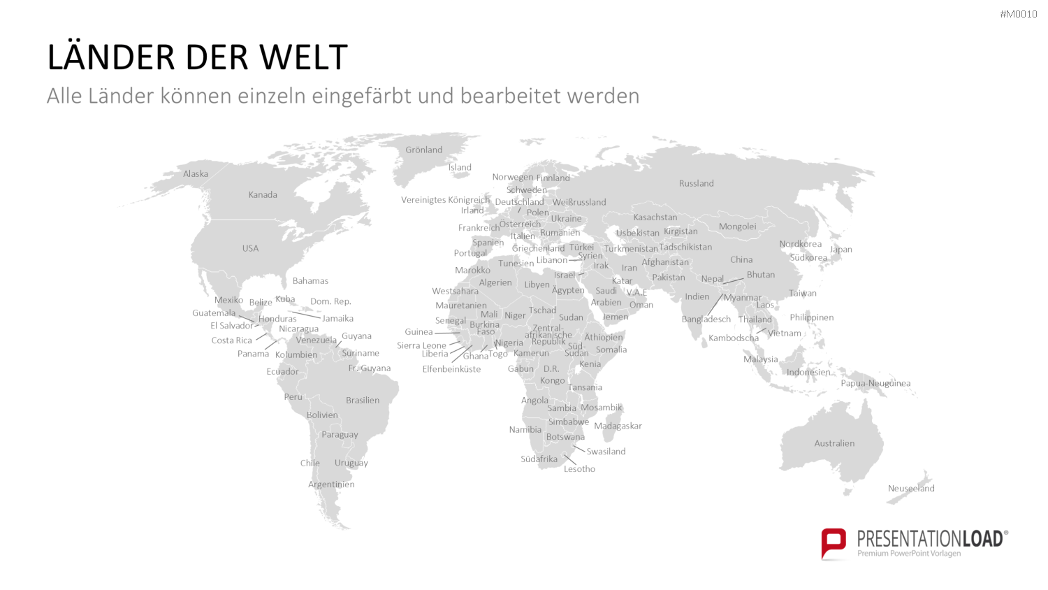 Weltkarte PowerPoint-Vorlage