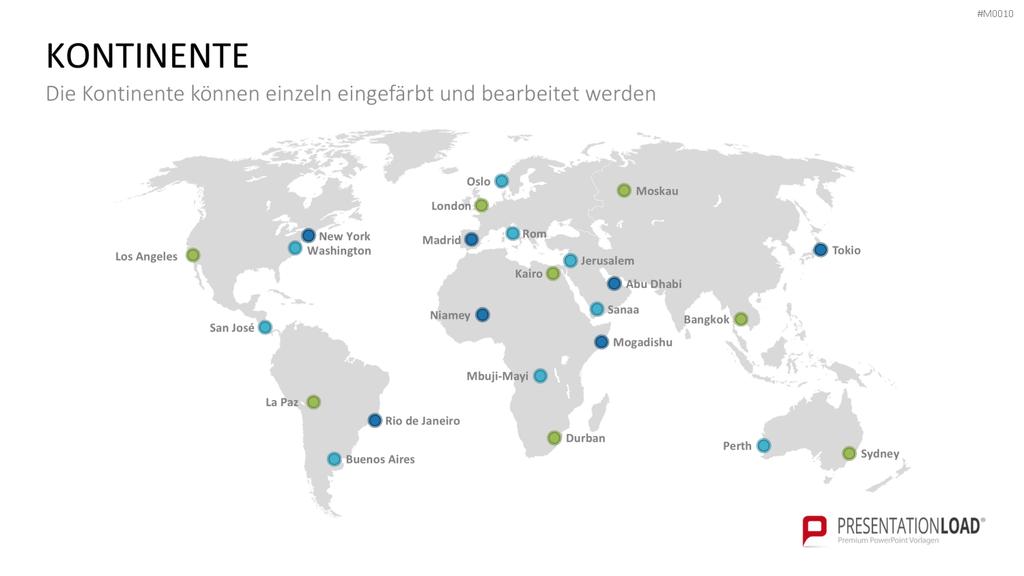 Weltkarte PowerPoint-Vorlage